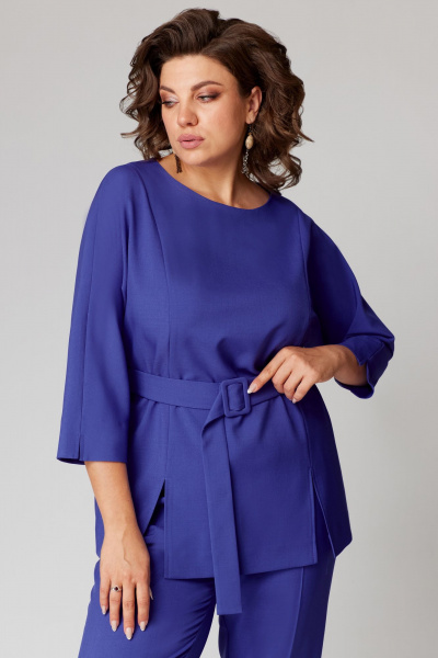 Деловой блейзер и широкие брюки из костюмной ткани Мишель стиль 1211 фиалка - фото 7