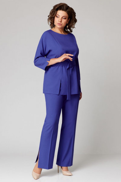 Деловой блейзер и широкие брюки из костюмной ткани Мишель стиль 1211 фиалка - фото 6