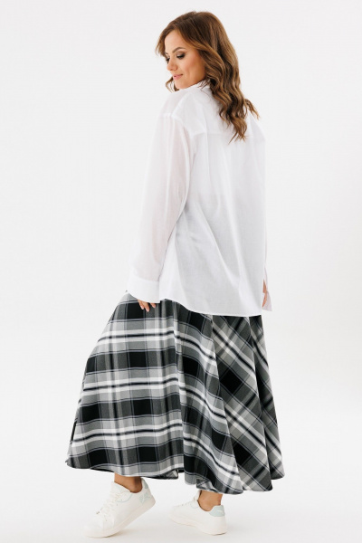Юбка А-силуэт, длина миди, в клетку, широкая талиЯ Angelina & Сo 1124 - фото 9