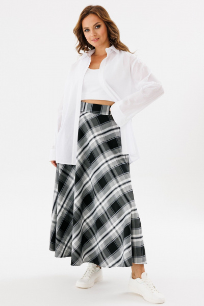 Юбка А-силуэт, длина миди, в клетку, широкая талиЯ Angelina & Сo 1124 - фото 6