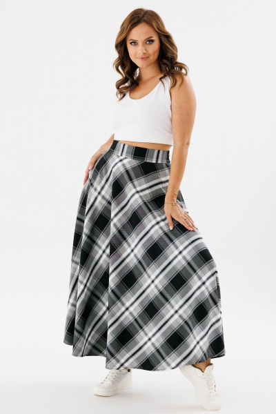 Юбка А-силуэт, длина миди, в клетку, широкая талиЯ Angelina & Сo 1124 - фото 4