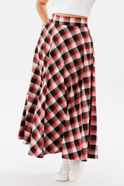 Юбка в клетку, миди, на широком поясе, женственная, эффектная Angelina & Сompany 1126 - фото 3