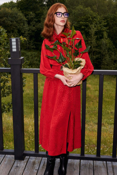 Классическое миди-платье с конструктивными деталями Lokka 1450R - фото 4