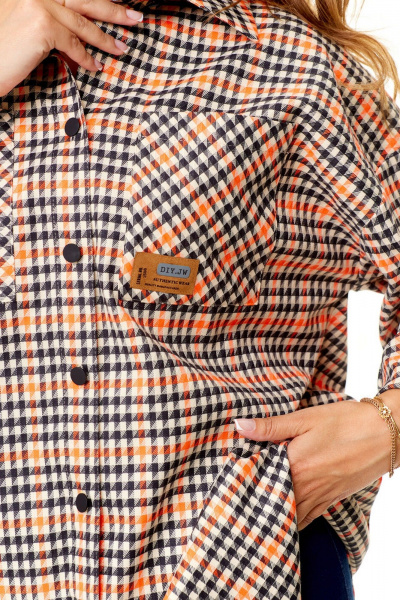 Удобный блузон и брюки с спущенной линией плеча VI ORO VR-1142 клетка - фото 12