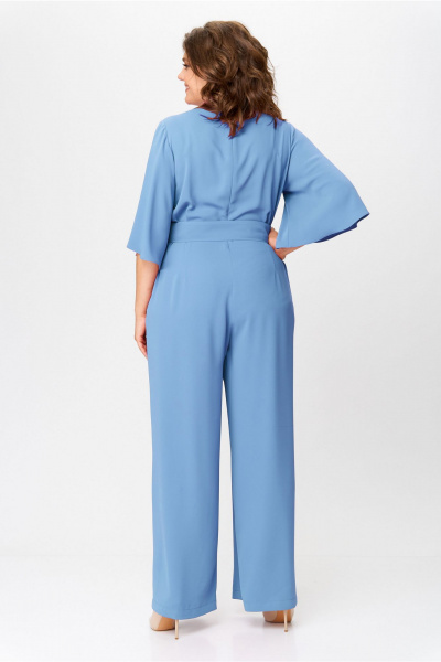 Комбинезон демисезонный с широкими брючками и поясом Bonna Image 921 голубой - фото 5