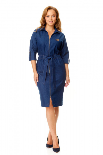 Джинсовое платье зауженное с рукавом летучая мышь VI ORO VR-1145 деним - фото 2