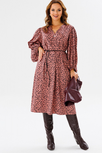 Платье Anastasia 1146 пепельный_розовый - фото 5