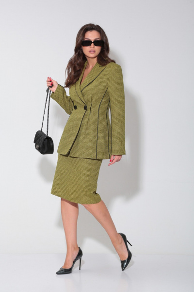 Демисезонный жакет и юбка-карандаш из рогожки DOGGI 1643 - фото 4