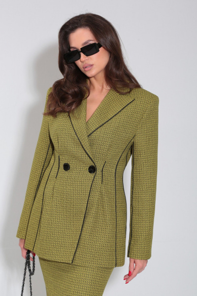 Демисезонный жакет и юбка-карандаш из рогожки DOGGI 1643 - фото 3