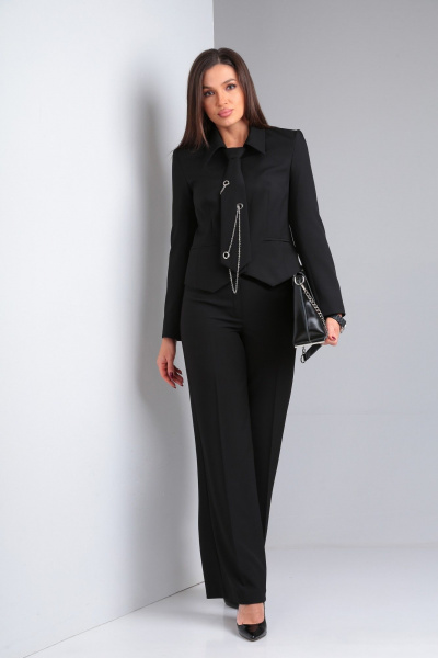 Деловой классический костюм жакет и брюки прямого кроя DOGGI 2923 - фото 2