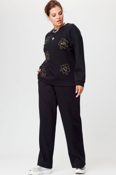 Повседневный спорт-костюм из трикотажа с высокой посадкой SOVA 11213 - фото 2