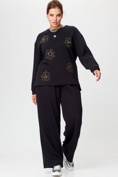 Повседневный спорт-костюм из трикотажа с высокой посадкой SOVA 11213 - фото 1