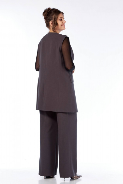 Деловой комплект из жилета и брюк с асимметричным кроем Диомант 2001 капучино - фото 4