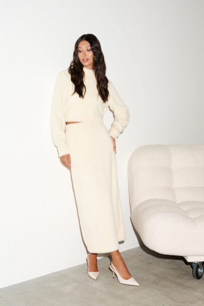 Юбка прямая из текстиля с разрезом, 85 см ANNETE A1271 - фото 2