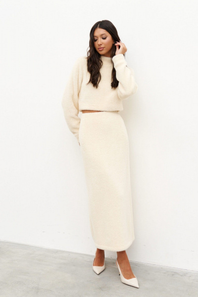 Юбка прямая из текстиля с разрезом, 85 см ANNETE A1271 - фото 1