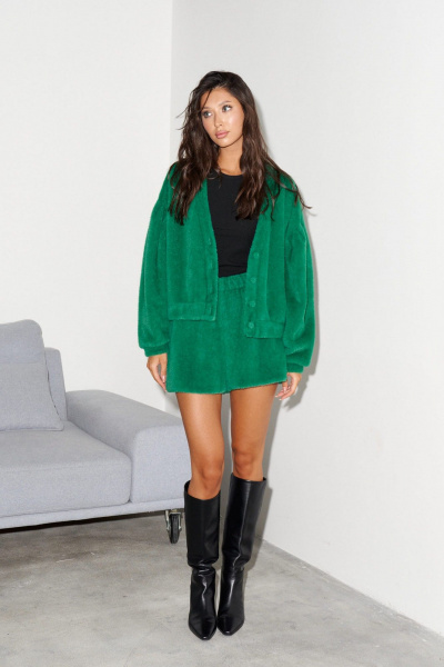 Классический кардиган свободного кроя из мягкого текстиля ANNETE A5304 - фото 3