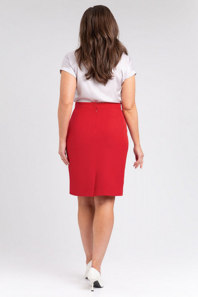 Юбка-карандаш из костюмного полотна на подкладке IVARI 508 красный - фото 4