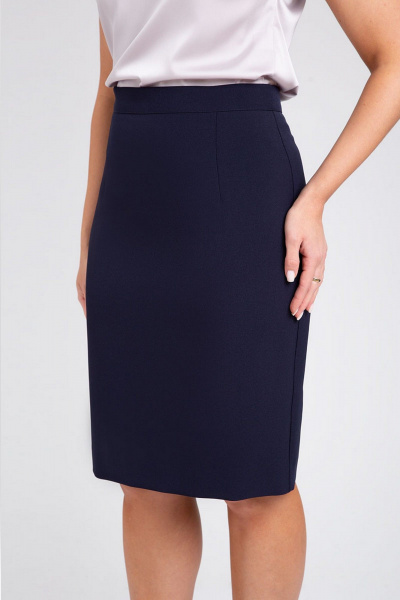 Юбка-карандаш из костюмного полотна на высокой посадке IVARI 508 синий - фото 4