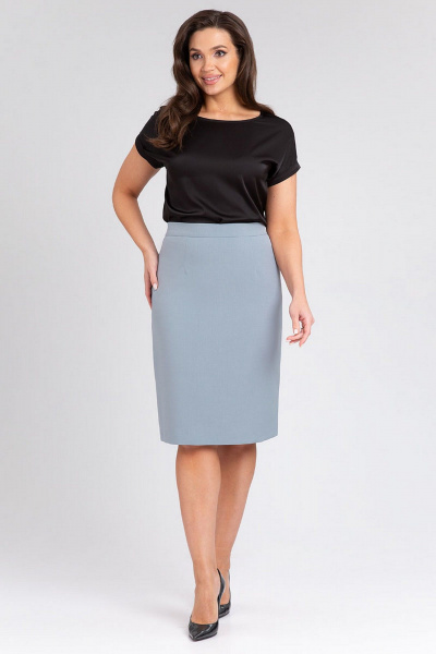 Юбка-карандаш с высокой талией и шлицей IVARI 509 серый - фото 1