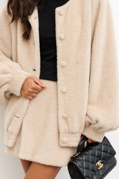 Стильный бомбер-кардиган из текстиля с широким рукавом ANNETE A5317 - фото 5