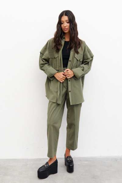 Рубашка прямого кроя из текстиля с крупными карманами ANNETE A950 - фото 2