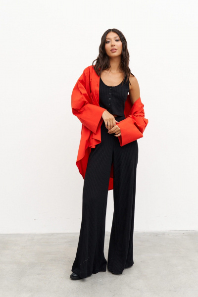 Топ из трикотажа с бретелями и пуговицами для стильных комбинаций ANNETE A971 - фото 4