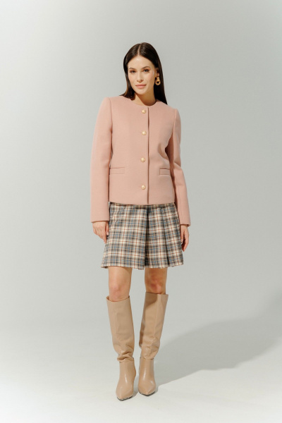Жакет в стиле Шанель с металлическими пуговицами DEVITA 4012 пудровый - фото 2