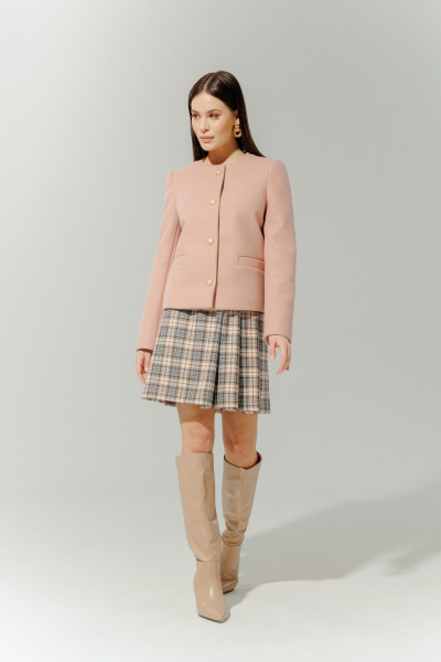 Жакет в стиле Шанель с металлическими пуговицами DEVITA 4012 пудровый - фото 11