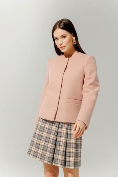 Жакет в стиле Шанель с металлическими пуговицами DEVITA 4012 пудровый - фото 7