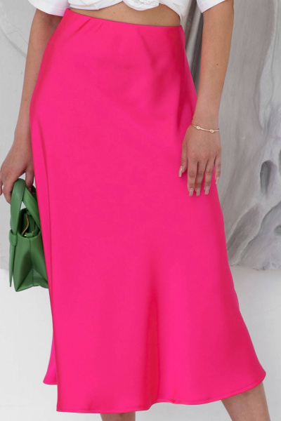 Юбка А-силуэта из гладкого шелка для летних будней Ivera 4043 розовый - фото 3