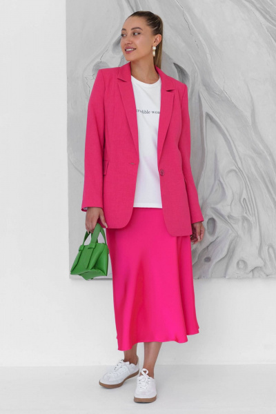 Юбка А-силуэта из гладкого шелка для летних будней Ivera 4043 розовый - фото 4