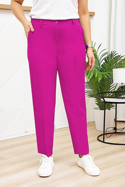 Деловой костюм брюки и жакет яркого цвета Gold Style 2651 фуксия - фото 11