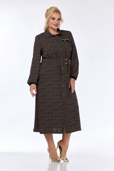 Черный платье А-силуэта из плотной ткани с поясом Jurimex 3172 - фото 4