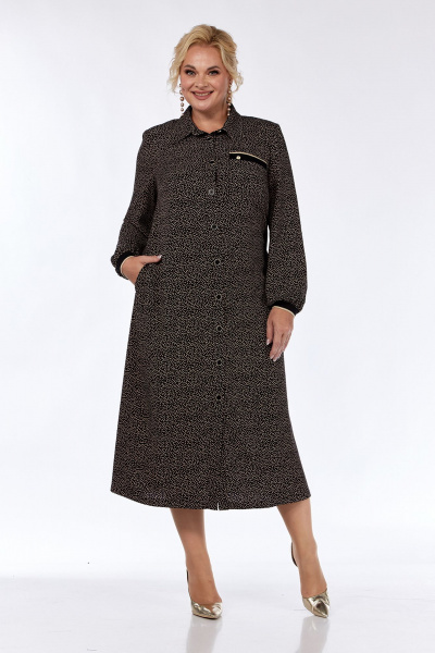 Черный платье А-силуэта из плотной ткани с поясом Jurimex 3172 - фото 3