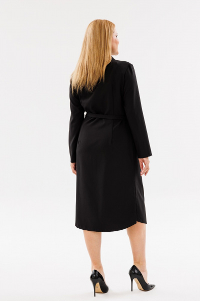 Платье Асимметричное с разрезами и поясом ниже колен ANIDEN 79-1 черный - фото 6