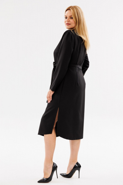 Платье Асимметричное с разрезами и поясом ниже колен ANIDEN 79-1 черный - фото 5