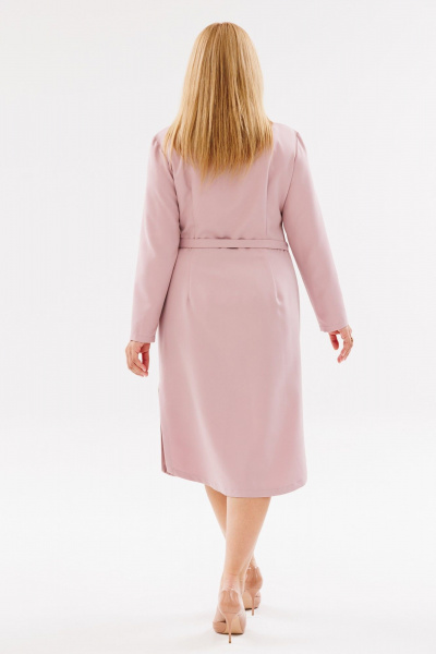 Платье Асимметричное с разрезами и поясом ниже колен ANIDEN 79-2 розовый - фото 7
