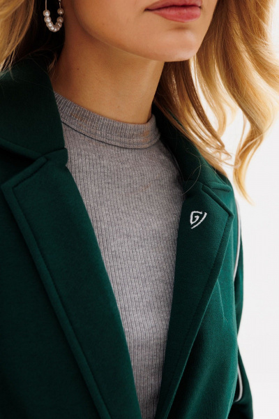 Костюм брюки и жакет на каждый день из хлопка и трикотажа GO f3079/25-02.164-170 хвоя - фото 6