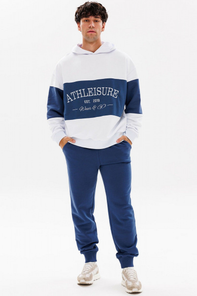 Свободный оверсайз худи с контрастной вышивкой и капюшоном GO M4072/01-01. 176-182 - фото 2