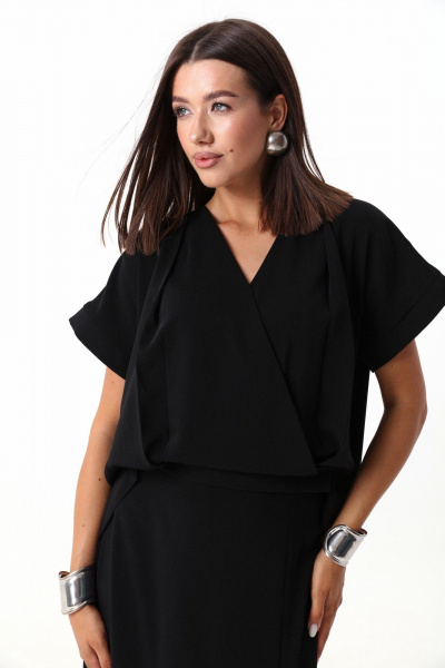 Костюм 2-ка из блузы и юбки с регулируемым соединением для платьев LM М94 черный - фото 12