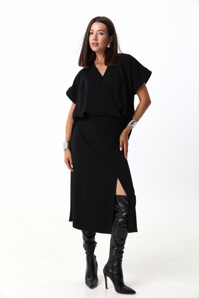 Костюм 2-ка из блузы и юбки с регулируемым соединением для платьев LM М94 черный - фото 6