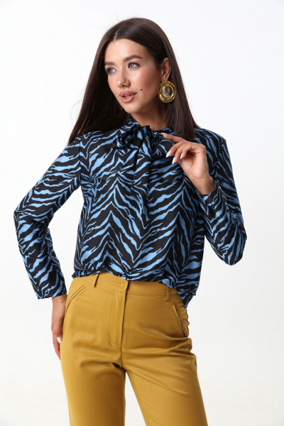 Деловые женские брюки прямого силуэта из текстиля LM КТ3013-1 горчица - фото 4