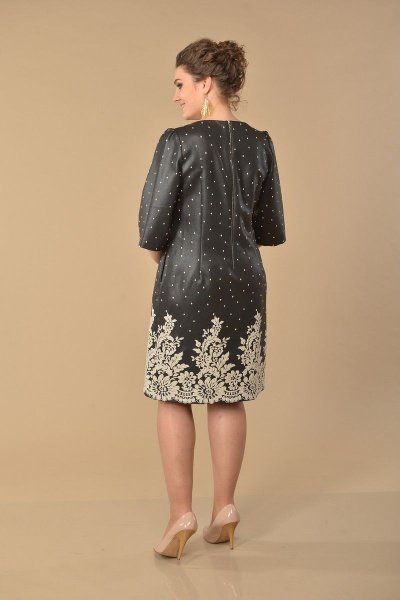 Платье Lady Style Classic 1030/5 черный-молочный - фото 2