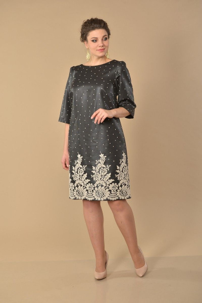 Платье Lady Style Classic 1030/5 черный-молочный - фото 1