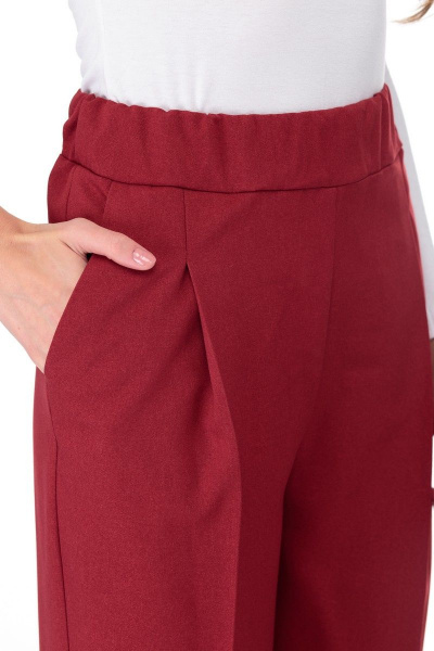 Брюки классические с эластичным поясом и стрелками Anelli 895 красный - фото 8