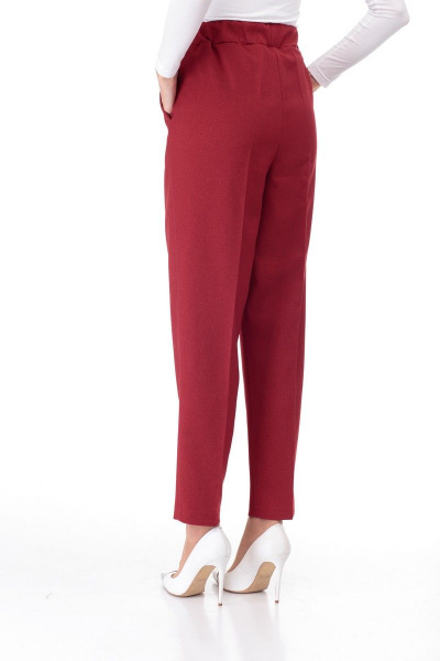 Брюки классические с эластичным поясом и стрелками Anelli 895 красный - фото 7