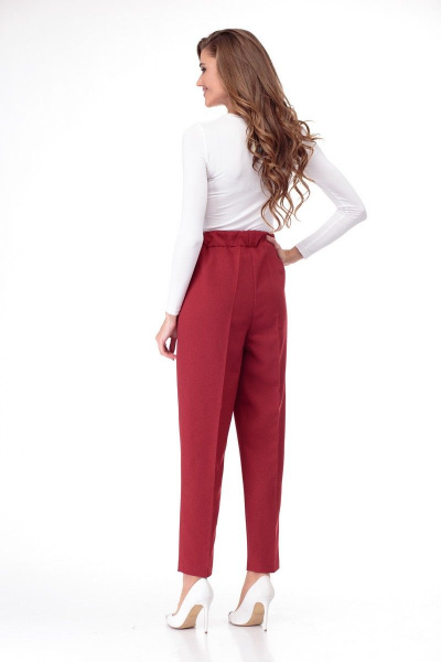 Брюки классические с эластичным поясом и стрелками Anelli 895 красный - фото 6