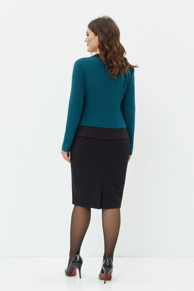 Жакет, юбка ANASTASIA MAK 755 зелено-черный - фото 3