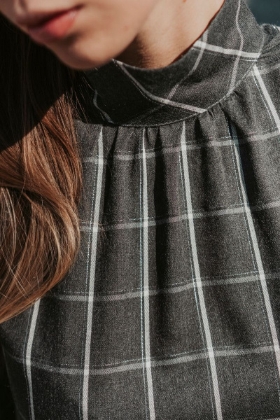 Платье Mirolia 831 серая_клетка - фото 4