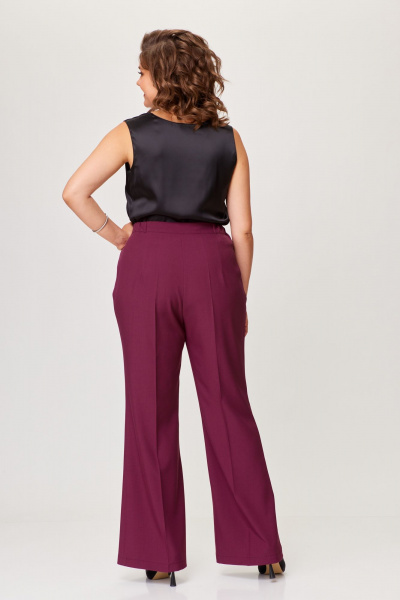 Деловой костюм из текстиля жакет и брюки ANASTASIA MAK 1205 винный - фото 14